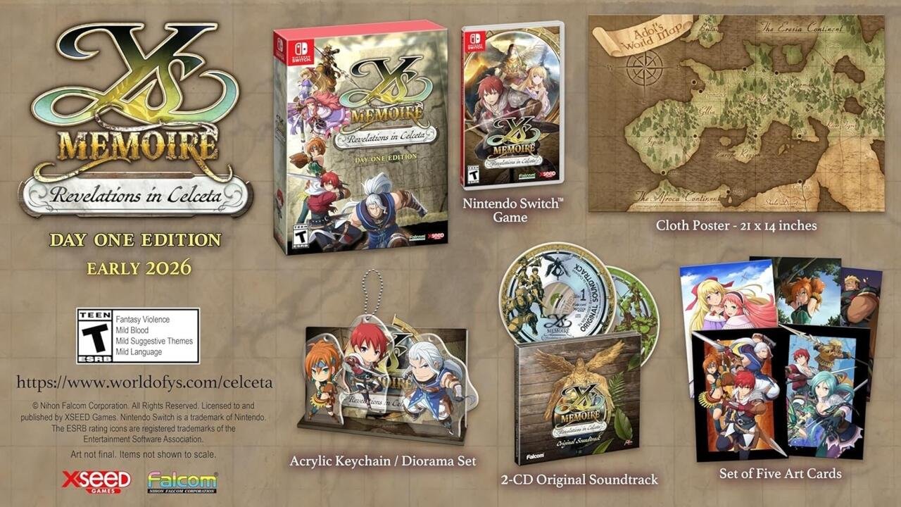 Ys Memoire: Revelations in Celceta نسخه نوستالژیک JRPG برای Nintendo Switch