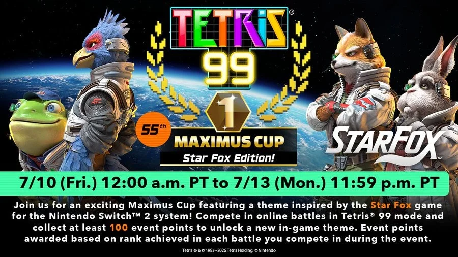 رویداد کراس‌اور جدید Tetris 99 | بازگشت Star Fox با تم ویژه